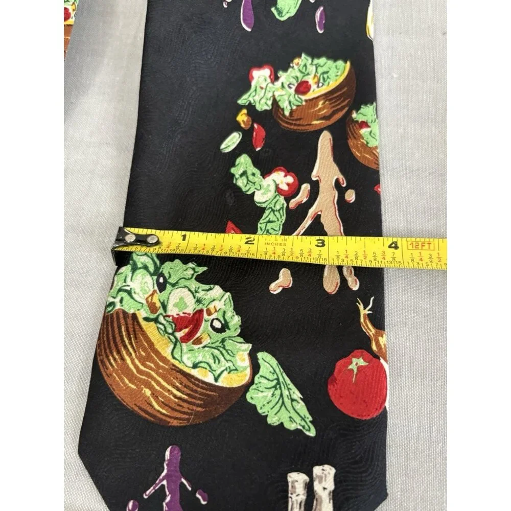 Wild Ties TOSSED SALAD BLACK TIE Novelty Vegetarian Veggies - Picture 8 of 8